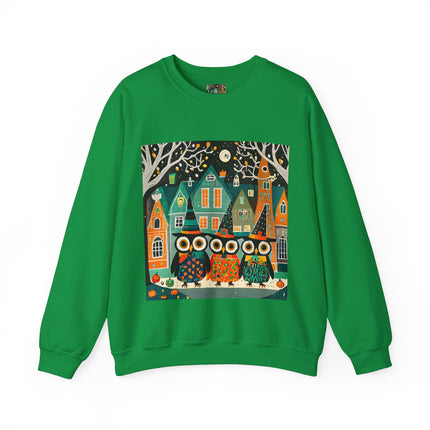 Night of the Trick-or-Treating Owlets Unisex Heavy Blend™ Crewneck Sweatshirt