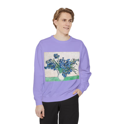 Irises by Vincent Van Gogh Unisex Garment-Dyed Sweatshirt