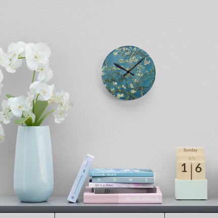 Almond Blossom by Vincent Van Gogh Acrylic Wall Clock, Round and Square