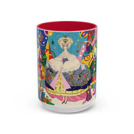🎀✨ The Christmas Court Of Joy Colorful Mug – Art Deco Holiday Fantasy