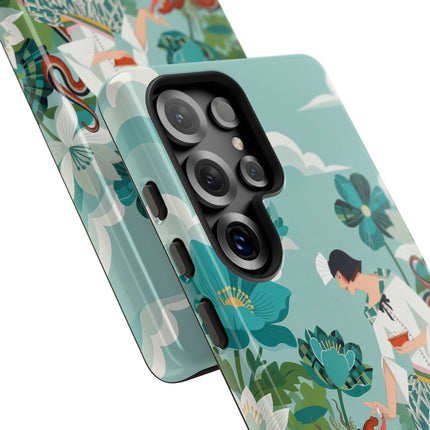 🐉🌿 The Dragon Keeper Phone Case – Art Deco Floral Fantasy