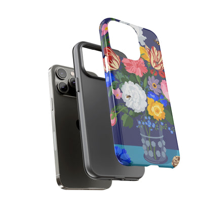 Midnight Floral Bouquet Phone Case – Vibrant Blooms & Enchanted Garden