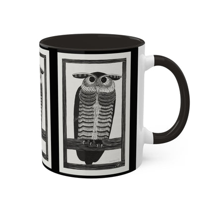 Horned Owl by Samuel Jessurun de Mesquita Colorful Mugs, 11oz