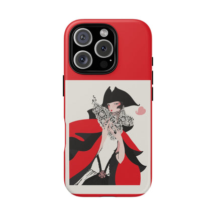 Crimson Masquerade Phone Case – Dramatic Grace & Bold Elegance