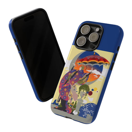 Parasol Sunset Geisha Phone Case – Elegant Twilight Grace