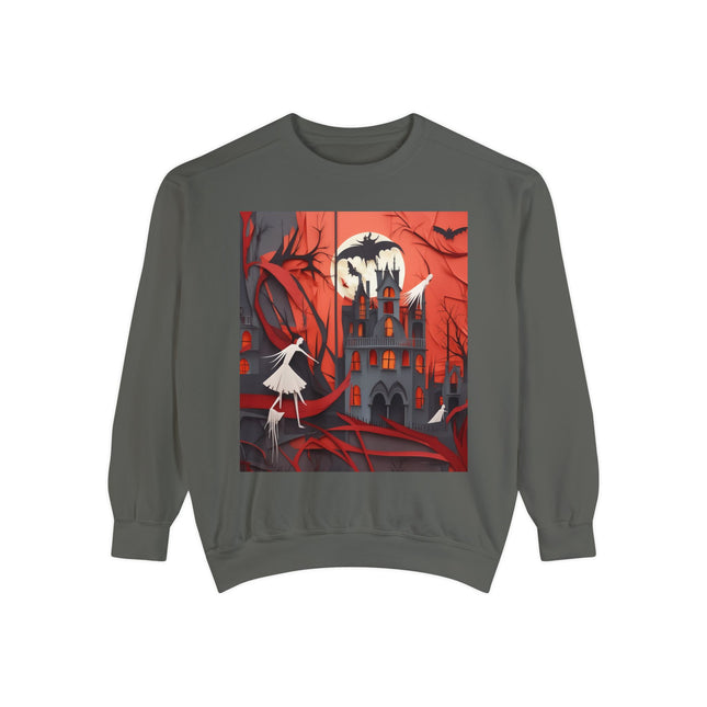 Halloween Night Scene Unisex Garment-Dyed Sweatshirt