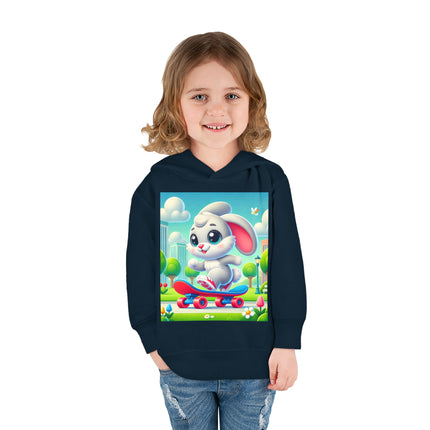 Skateboard Bunny Adventure Toddler Pullover Fleece Hoodie