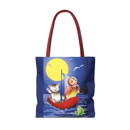 Children's Art Owl and Pussy Cat Tote Bag  (AOP)