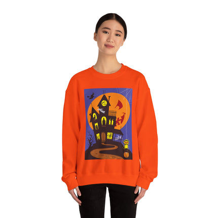 Halloween Night at the Haunted House Unisex Heavy Blend™ Crewneck Sweatshirt