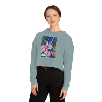 The Jealous Parrot by George Barbier Women’s Cropped Hooded Sweatshirt