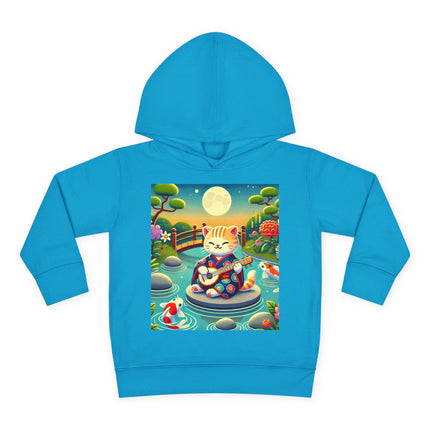 Melodic Kitten by the Koi Pond Toddler Pullover Fleece Hoodie