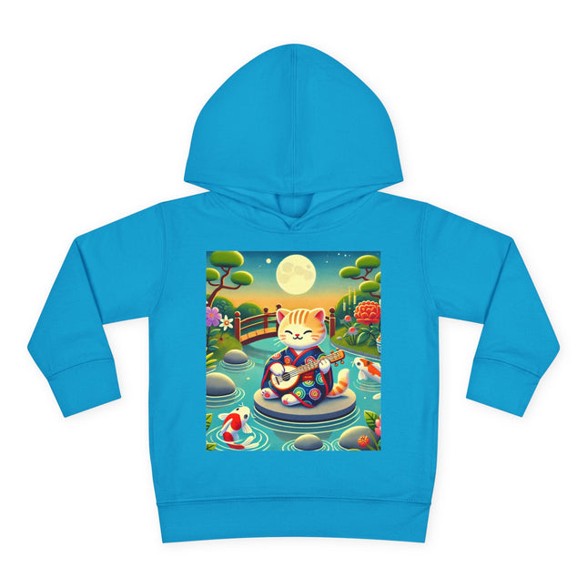 Melodic Kitten by the Koi Pond Toddler Pullover Fleece Hoodie