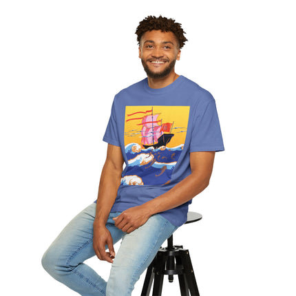 Golden Seas and Whimsical Dreams Unisex Garment-Dyed T-shirt