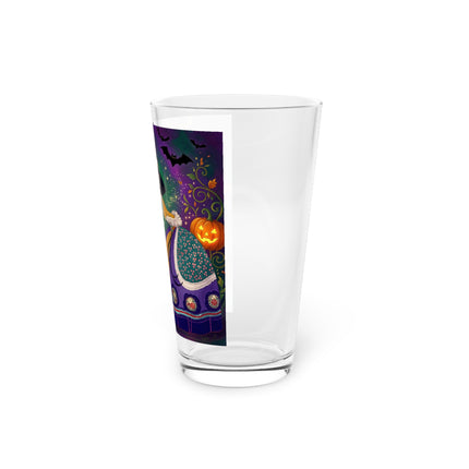 🎭🎃 The Masquerade Beneath The Pumpkin Lantern Glass, 16oz – Theatrical Halloween Charm