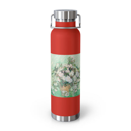 Roses by Vincent Van Gogh Copper Vacuum Insulated Bottle, 22oz