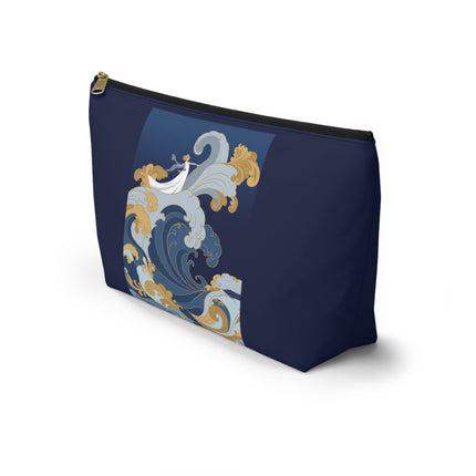 Wave Enchantress Cosmetic Bag – Oceanic Grace & Golden Tides