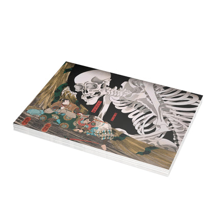 Mitsukuni Defying the Skeleton Spectre by Utagawa Kuniyoshi Postcards (envelopes included) - Bundles of 10, 30, 50 Pieces