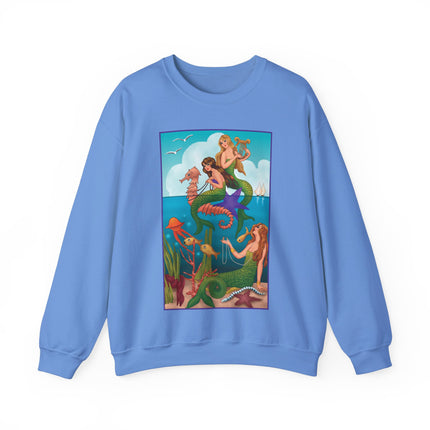 Three Mermaids with Strings of Pearls by Carlo Chiostri Heavy Blend™ Crewneck Sweatshirt