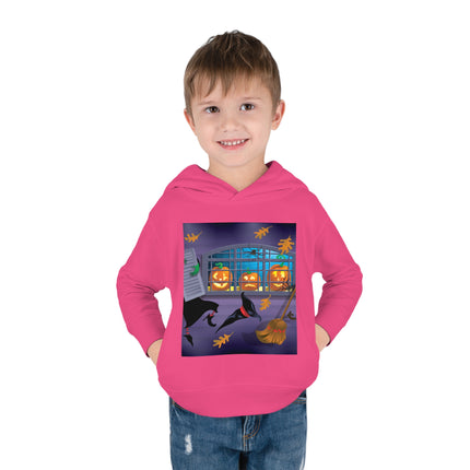 Whimsical Halloween Mischief Toddler Pullover Fleece Hoodie