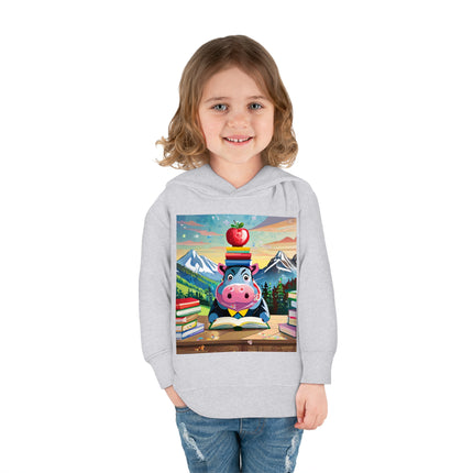 Hippos Hit the Books Toddler Pullover Fleece Hoodie