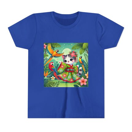 Parrot Dance of the Geisha Kitten Youth Short Sleeve Tee