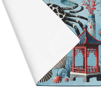 Spotted Crab & Pagoda Placemat – Mystical Ocean & Asian Harmony