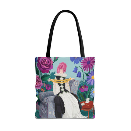 🌹🧶 The Lady Of The Golden Yarn Tote Bag – Art Deco Floral Elegance