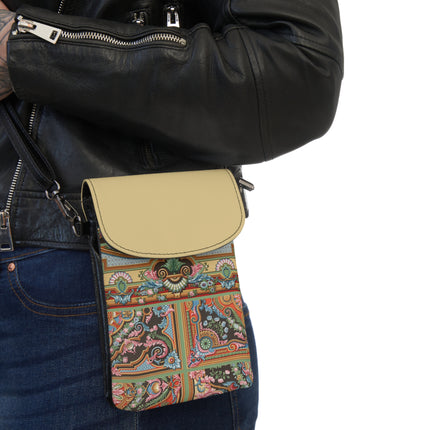 18th Century pattern from L'Ornement Polychrome by Albert Racine Small Cell Phone Wallet