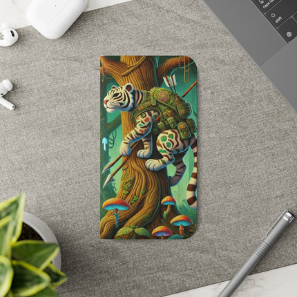 🐅🌿 Silent Stripes Flip Case – Stealth, Grace & Enchanted Forest