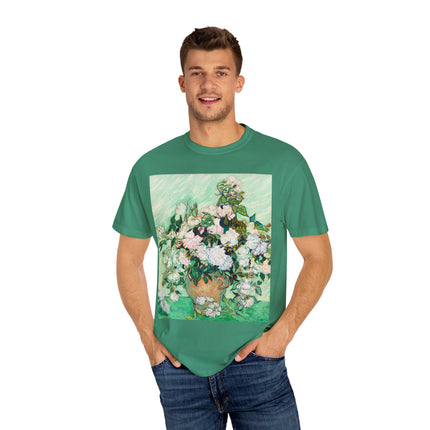 Roses by Vincent Van Gogh Unisex Garment-Dyed T-shirt