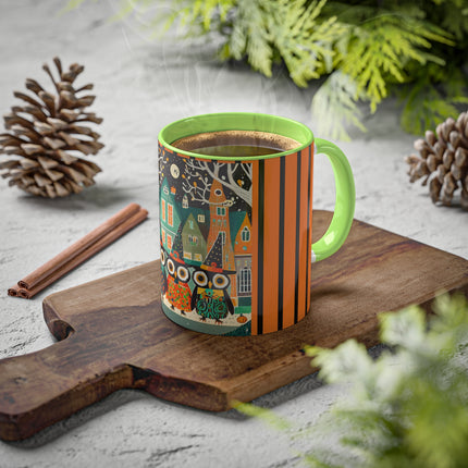 Night of the Trick-or-Treating Owlets Colorful Mugs, 11oz