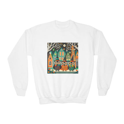 Night of the Trick-or-Treating Owlets Youth Crewneck Sweatshirt