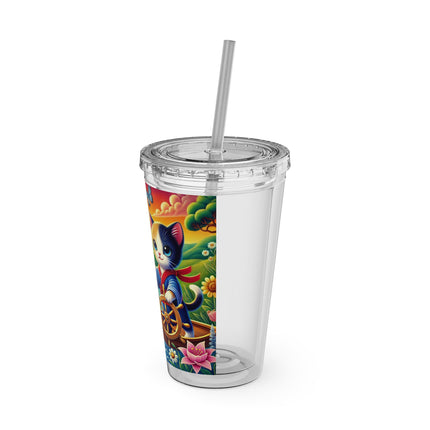 Sailor Kitten’s River Adventure Sunsplash Tumbler with Straw, 16oz