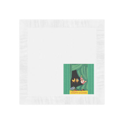 Easter Elf's Whimsy White Coined Napkins