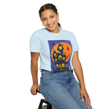 Halloween Night at the Haunted House Unisex Garment-Dyed T-shirt