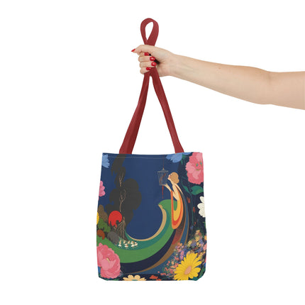 🌙🐦 The Lady Of The Moonlit Birdcage Tote Bag – Art Deco Floral Fantasy