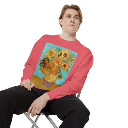 Vase with Twelve Sunflowers by Vincent Van Gogh Unisex Garment-Dyed Sweatshirt