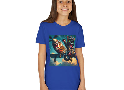Parachuting Cat Commando Youth Short Sleeve Tee