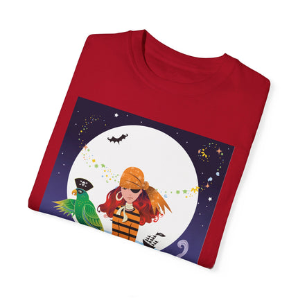 Moonlit Pirate Halloween Unisex Garment-Dyed T-shirt