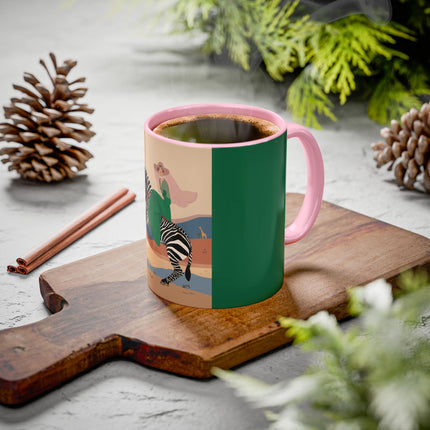 Zebra Rider Colorful Mugs – Safari Chic & Art Deco Adventure