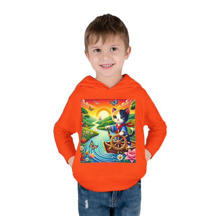 Sailor Kitten’s River Adventure Toddler Pullover Fleece Hoodie