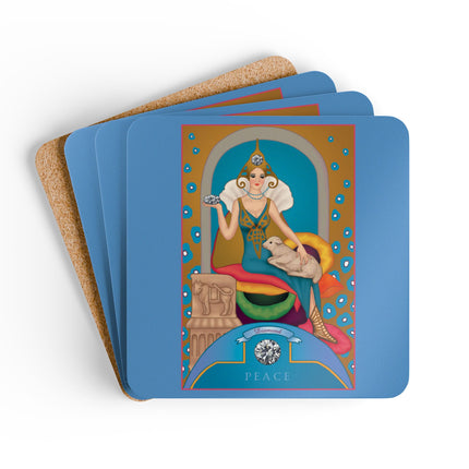 Aries Zodiac Design – April & Diamond by Sofia Chiostri | Corkwood Coaster Set