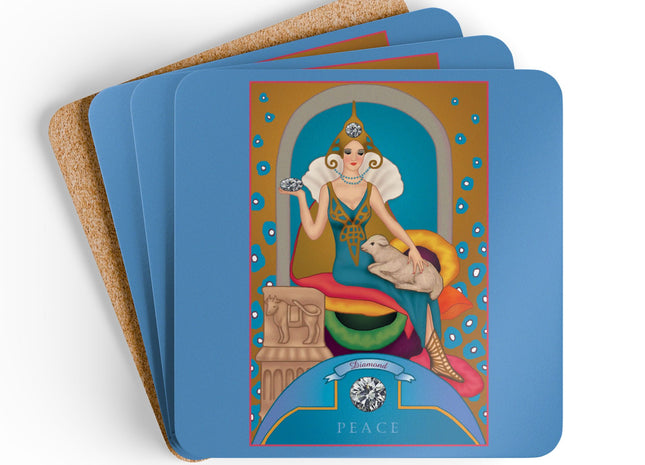 Aries Zodiac Design – April & Diamond by Sofia Chiostri | Corkwood Coaster Set