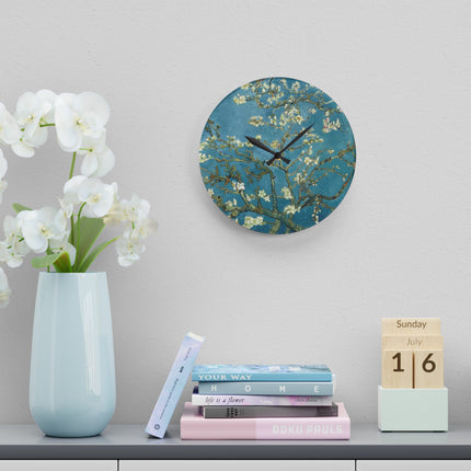 Almond Blossom by Vincent Van Gogh Acrylic Wall Clock, Round and Square
