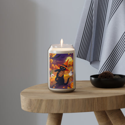 🐈‍⬛🎻 The Black Cat’s Moonlit Melody Scented Soy Candle – Whimsical Halloween Music