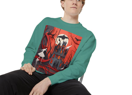 Halloween Night Scene Unisex Garment-Dyed Sweatshirt
