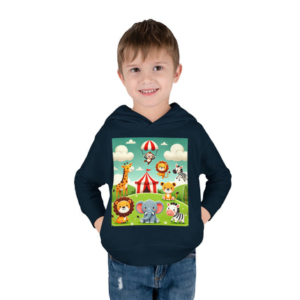 Whimsical Circus Friends Toddler Pullover Fleece Hoodie
