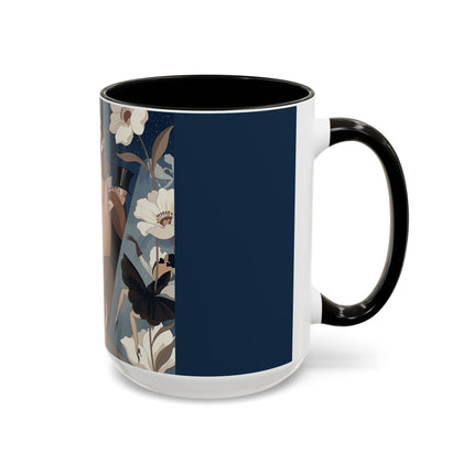 🌸✨ The Midnight Magnolia Masquerade Colorful Mug – Art Deco Nocturne