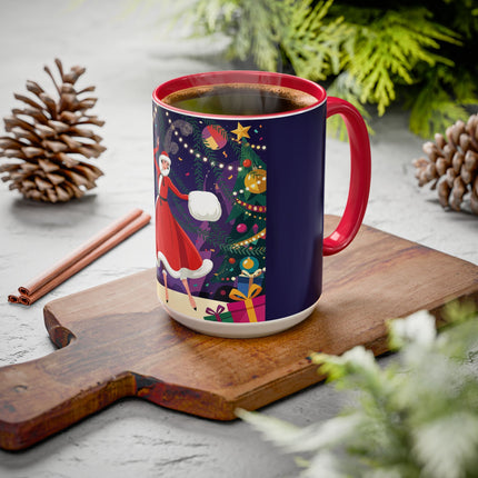 🎄❄️ The Christmas Snowball Dance Colorful Mug – Whimsical Holiday Fashion Fantasy