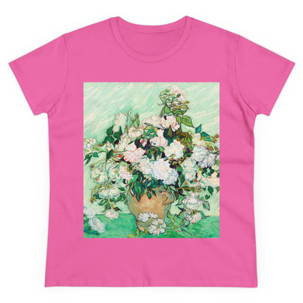 Roses by Vincent Van Gogh Women's Midweight Cotton Tee